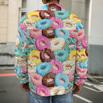 Yummy Donut Pattern Print Men's Shirt Jacket