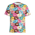 Yummy Donut Pattern Print Men's Athletic T-Shirt