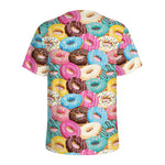 Yummy Donut Pattern Print Men's Sports T-Shirt