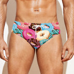 Yummy Donut Pattern Print Men's Swim Briefs