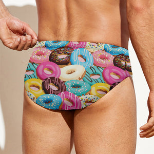 Yummy Donut Pattern Print Men's Swim Briefs