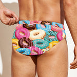 Yummy Donut Pattern Print Men's Swim Briefs