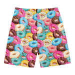 Yummy Donut Pattern Print Men's Swim Trunks