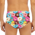 Yummy Donut Pattern Print Men's Triangle Swim Briefs