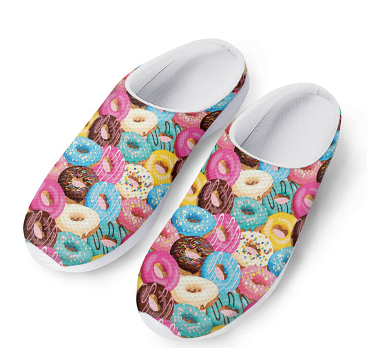 Yummy Donut Pattern Print Mesh Casual Shoes