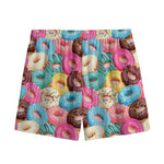 Yummy Donut Pattern Print Mesh Shorts