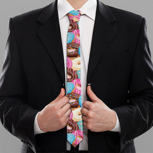 Yummy Donut Pattern Print Necktie