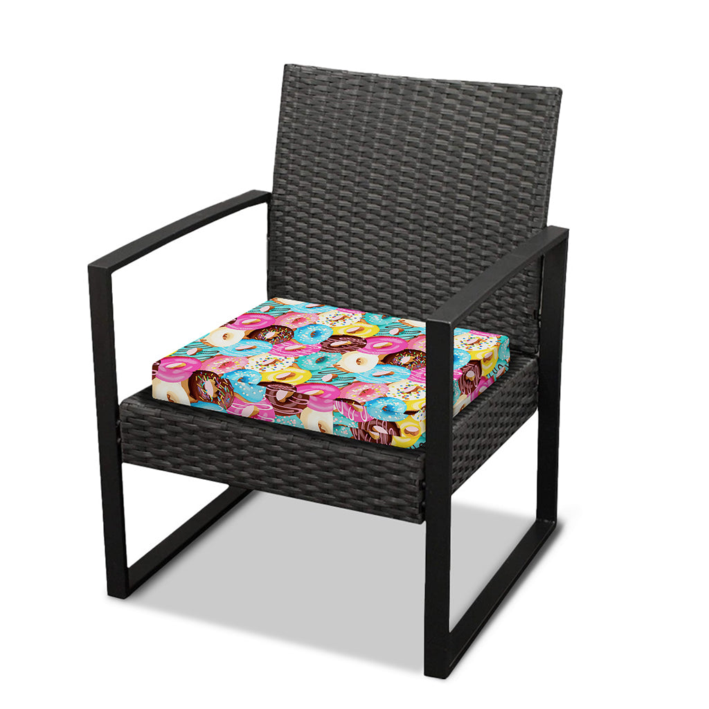 Yummy Donut Pattern Print Outdoor Seat Cushion Cover
