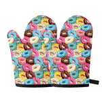 Yummy Donut Pattern Print Oven Mitts