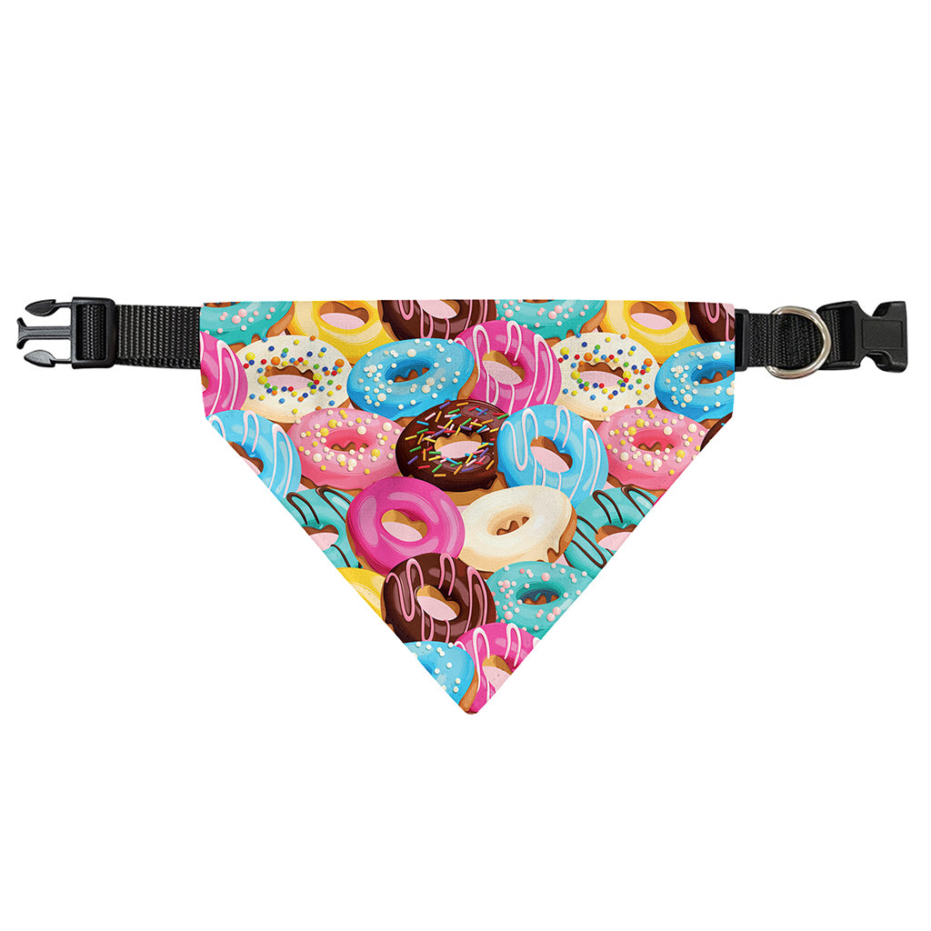 Yummy Donut Pattern Print Over The Collar Dog Bandana