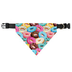 Yummy Donut Pattern Print Over The Collar Dog Bandana