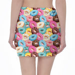 Yummy Donut Pattern Print Pencil Mini Skirt
