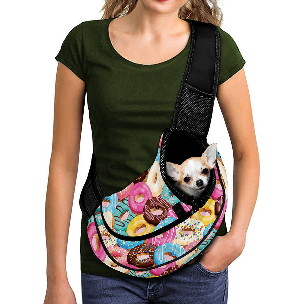 Yummy Donut Pattern Print Pet Sling Carrier