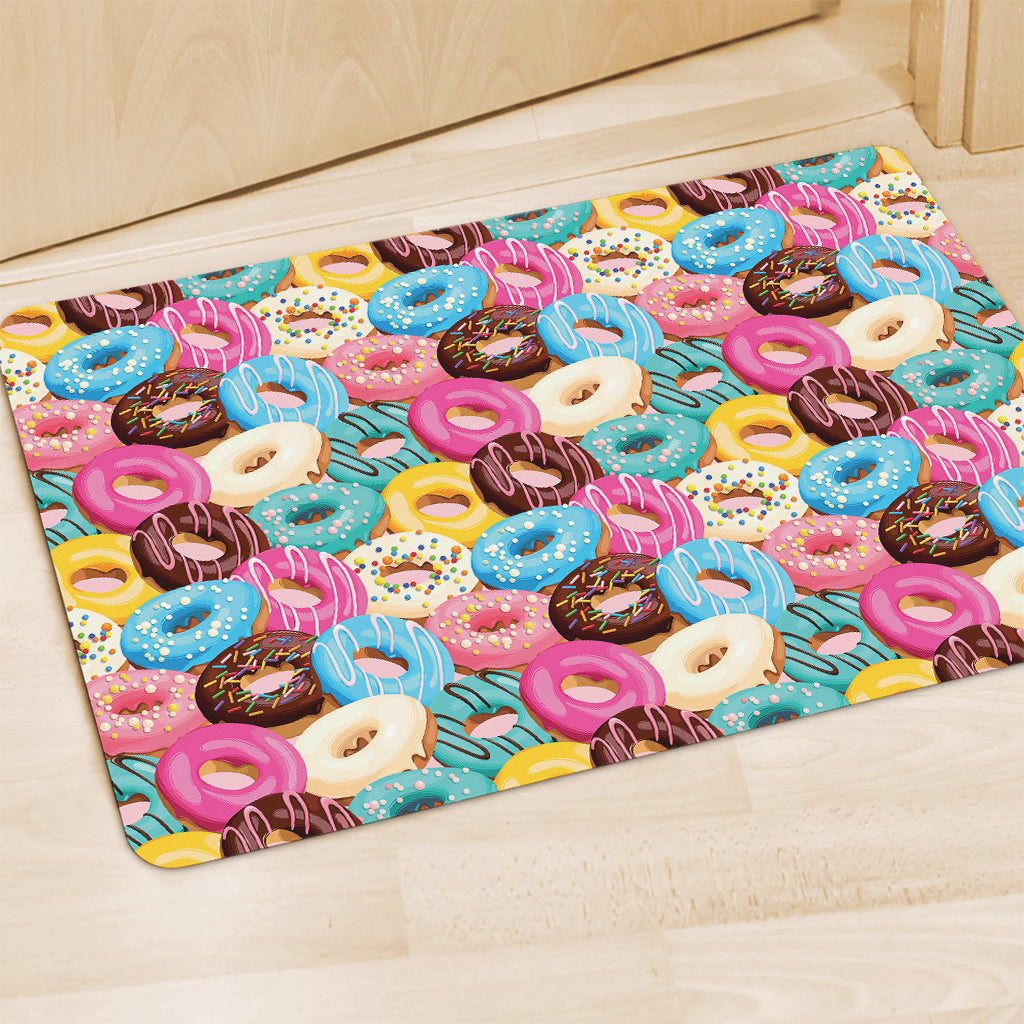 Yummy Donut Pattern Print Polyester Doormat