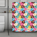 Yummy Donut Pattern Print Polyester Shower Curtain