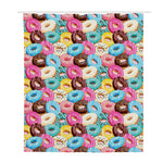 Yummy Donut Pattern Print Polyester Shower Curtain
