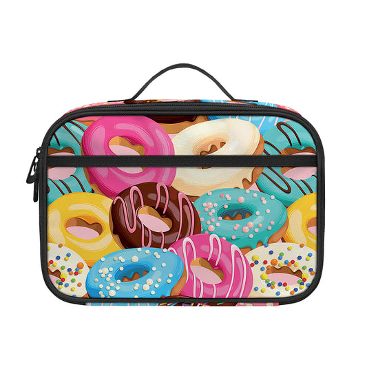 Yummy Donut Pattern Print Portable Lunch Bag