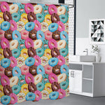 Yummy Donut Pattern Print Premium Shower Curtain