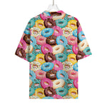 Yummy Donut Pattern Print Rayon Hawaiian Shirt