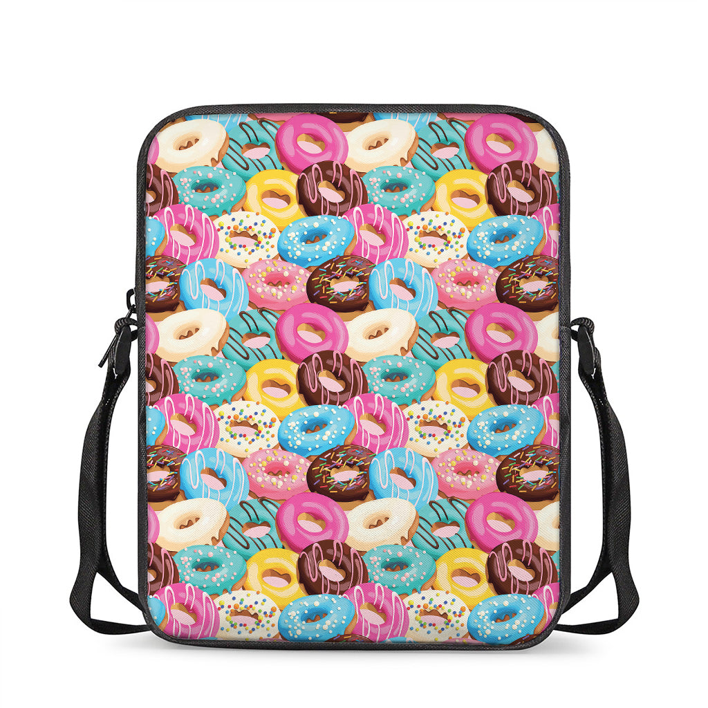 Yummy Donut Pattern Print Rectangular Crossbody Bag