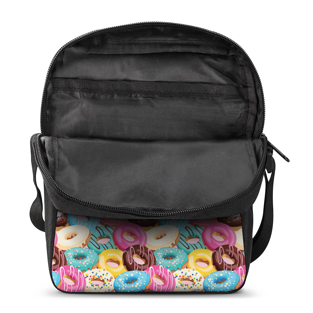 Yummy Donut Pattern Print Rectangular Crossbody Bag