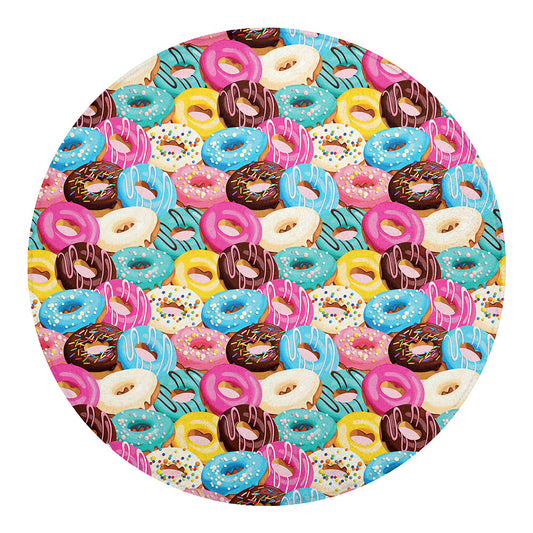 Yummy Donut Pattern Print Round Blanket