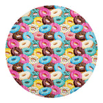 Yummy Donut Pattern Print Round Blanket