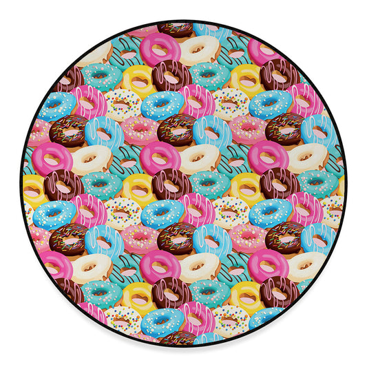 Yummy Donut Pattern Print Round Floor Mat
