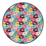 Yummy Donut Pattern Print Round Floor Mat