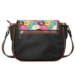 Yummy Donut Pattern Print Saddle Bag