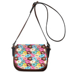 Yummy Donut Pattern Print Saddle Bag