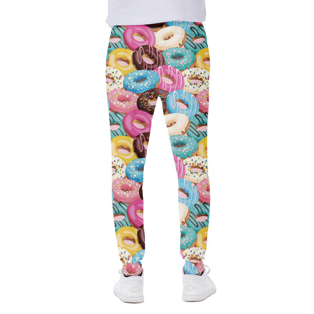 Yummy Donut Pattern Print Scuba Joggers