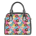 Yummy Donut Pattern Print Shoulder Handbag