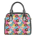 Yummy Donut Pattern Print Shoulder Handbag