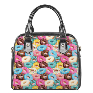 Yummy Donut Pattern Print Shoulder Handbag