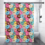 Yummy Donut Pattern Print Shower Curtain