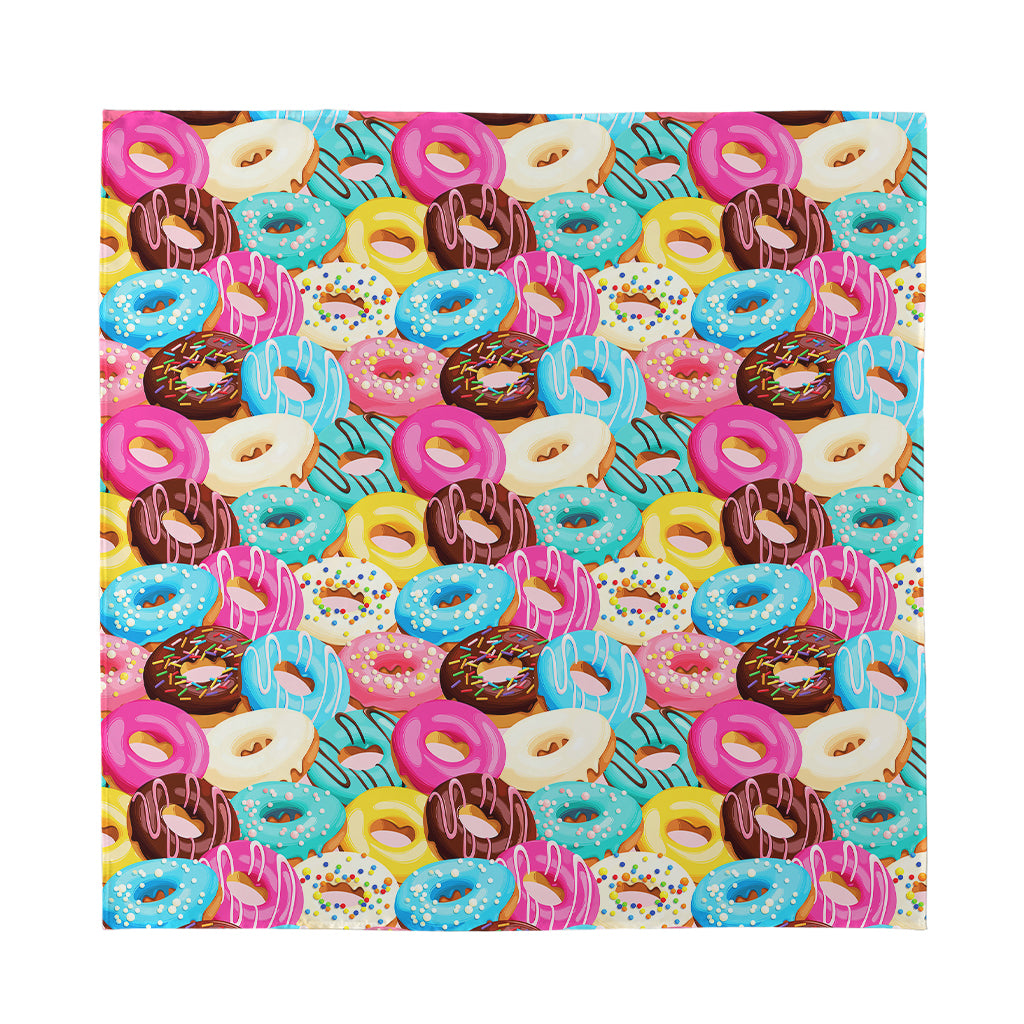 Yummy Donut Pattern Print Silk Bandana