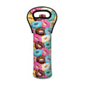 Yummy Donut Pattern Print Single Neoprene Wine Tote