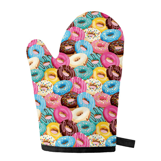 Yummy Donut Pattern Print Single Oven Mitt