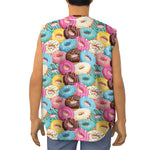 Yummy Donut Pattern Print Sleeveless Baseball Jersey