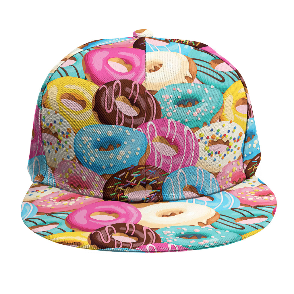 Yummy Donut Pattern Print Snapback Cap