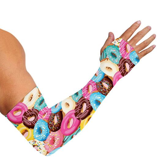 Yummy Donut Pattern Print Sun Protection Arm Sleeves