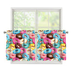 Yummy Donut Pattern Print Tier Curtains