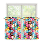 Yummy Donut Pattern Print Tier Curtains