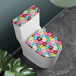 Yummy Donut Pattern Print Toilet Lid And Tank Cover Set