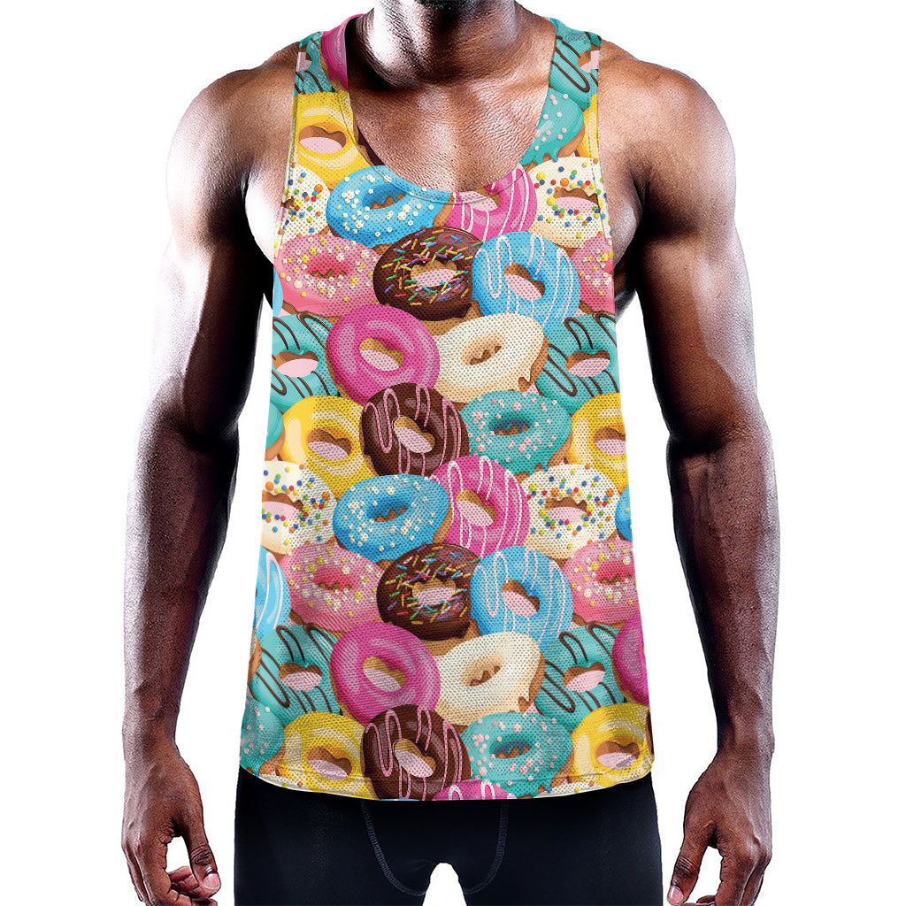 Yummy Donut Pattern Print Training Tank Top