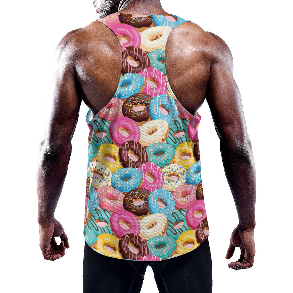 Yummy Donut Pattern Print Training Tank Top