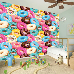 Yummy Donut Pattern Print Wall Sticker