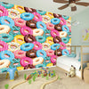 Yummy Donut Pattern Print Wall Sticker