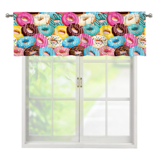 Yummy Donut Pattern Print Window Valance